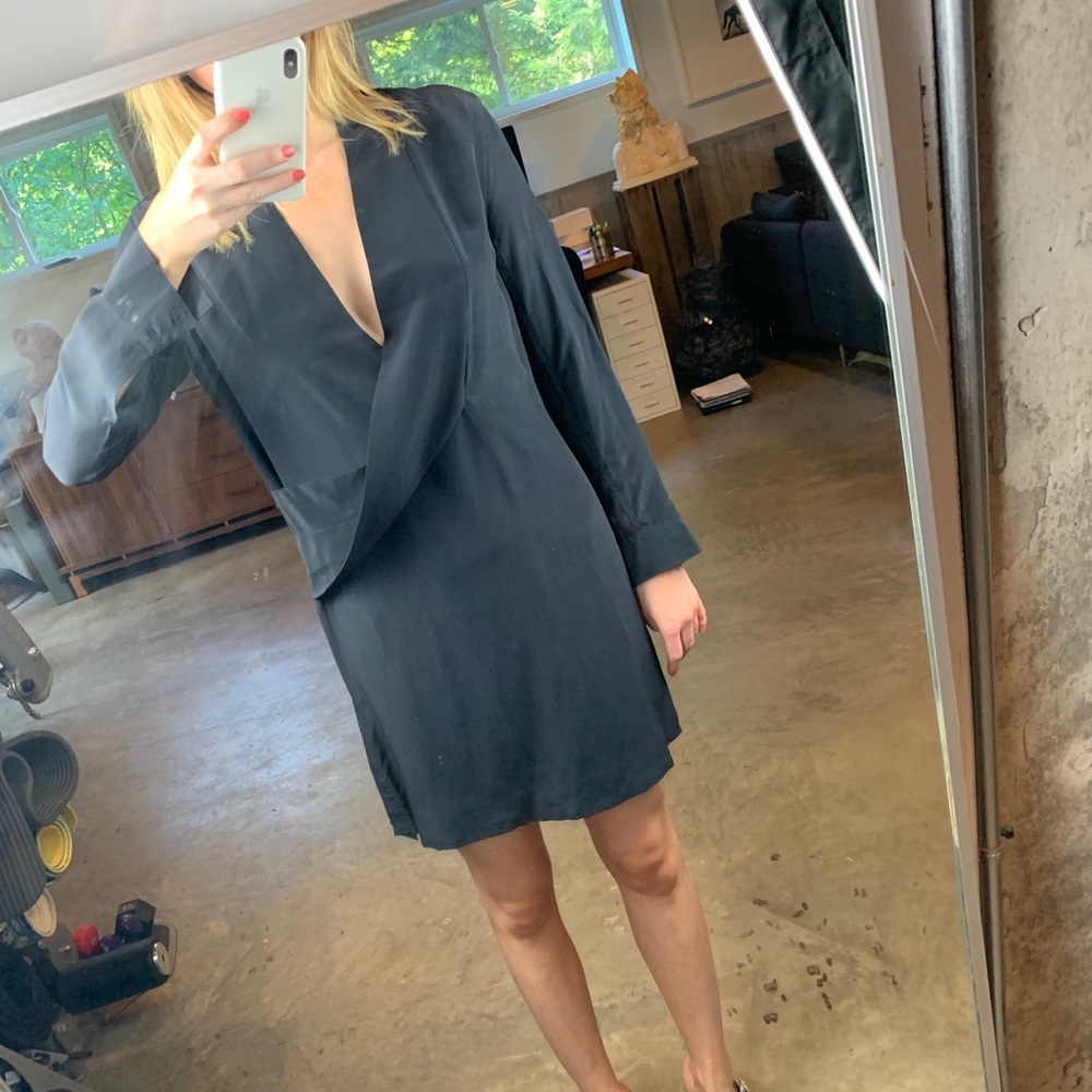 All Saints Black Long-Sleeved Dress